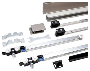 Schiebetürbeschlag mit robustem Design, geeignet für moderne Schiebetüren bis 80 kg.