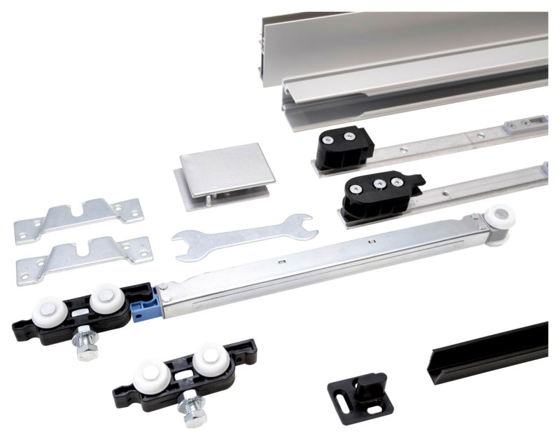 Moderner Schiebetürbeschlag SHIEBTRBSHLG-SCHIMOS80HSDR-MBSI für Zimmertüren mit robustem Design.