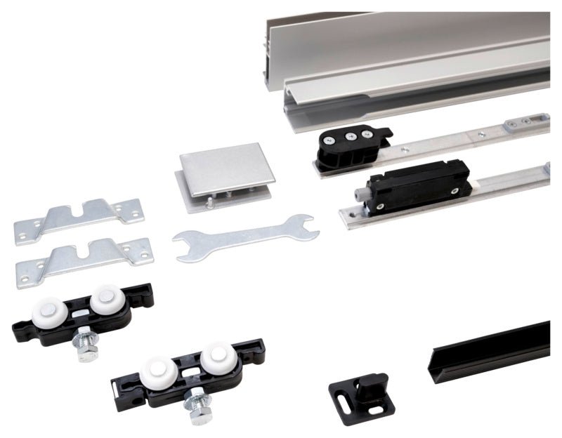 Schiebetürbeschlag für Zimmertüren mit robustem Design und einfacher Montage.