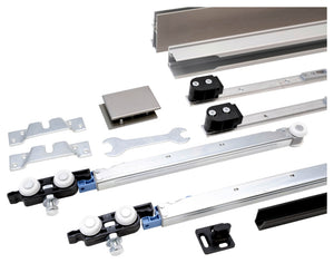 Moderner Schiebetürbeschlag für Zimmertüren mit robustem Metall und einfache Montage.