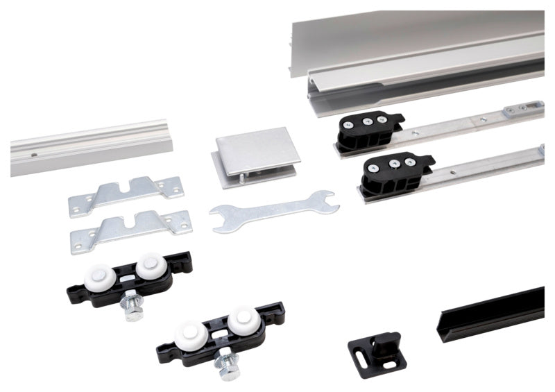 Schiebetürbeschlag für Zimmertüren in modernem Design und robuster Konstruktion.