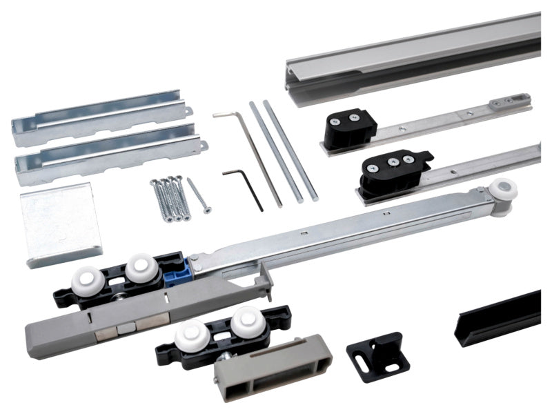 Schiebetürbeschlag für Zimmertüren in modernem Design, robust und funktional.