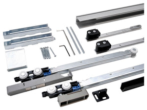 Moderner Schiebetürbeschlag für Zimmertüren mit robustem Material und geräuschloser Führung.