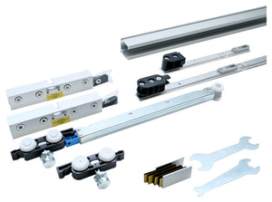 Schiebetürbeschlag für Zimmertüren in elegantem Design, robust und einfach zu montieren.