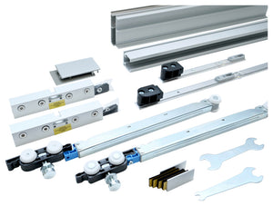 Schiebetürbeschlag in elegantem Design, geeignet für verschiedene Türarten und Anwendungen.