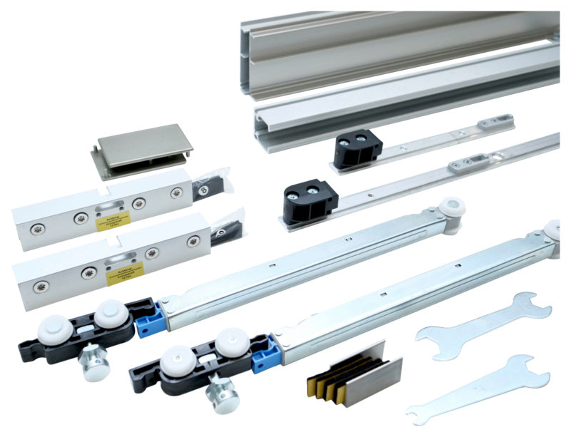 Schiebetürbeschlag für Zimmertüren mit robustem Design und einfacher Montage.