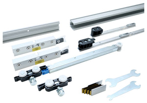 Schiebetürbeschlag in modernem Design, robustem Material für Zimmertüren, einfach zu montieren.