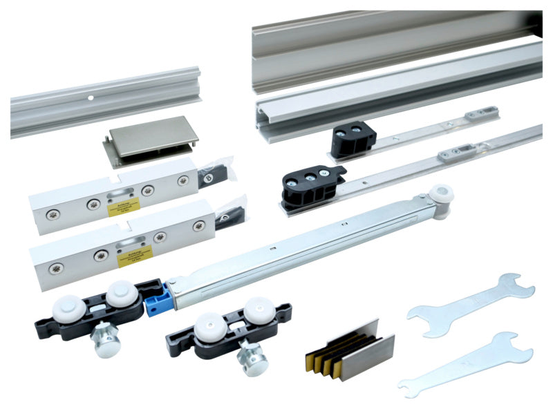 Moderner Schiebetürbeschlag SHIEBTRBSHLG-SCHIMOS80GSW-MBA2 aus robustem Material für Zimmertüren.