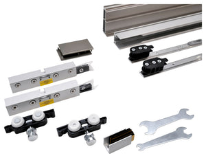 Mattierter Schiebetürbeschlag für Zimmertüren mit robustem, modernem Design und leichtem Mechanismus.