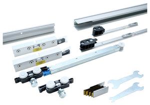 Schiebetürbeschlag für Zimmertüren, robustes Material, modernes Design, einfache Montage.