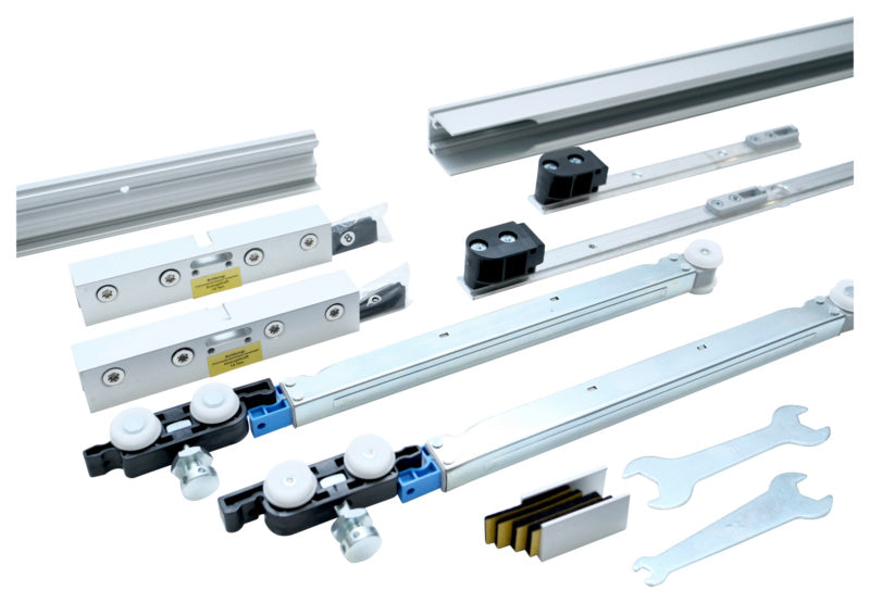 Schiebetürbeschlag für Zimmertüren, robustes Material, modernes Design, einfache Montage.