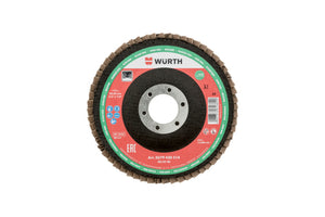 Lamellenfächerschleifscheibe LFSHLFSHB ZK GWB mit flexibler Bauweise und Keramikkorn-Oberfläche.