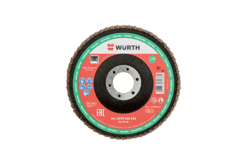 Lamellenfächerschleifscheibe LFSHLFSHB ZK GWB mit Keramikkorn und flexiblen Lamellen für Metallbearbeitung.