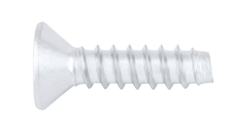 Verzinkte Blechschraube mit Senkkopf nach DIN7982 für flächenbündige Metallverbindungen.