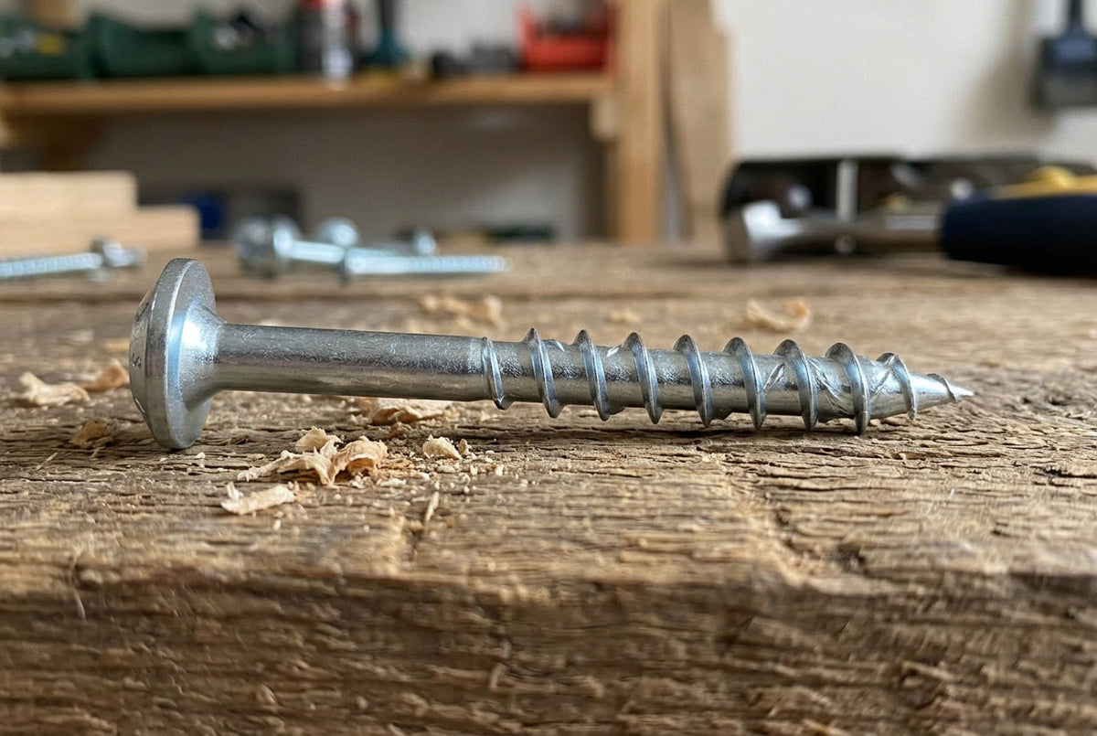 Spanplattenschraube mit Scheibenkopf, verzinkt, für Holz- und Spanplatten, Größe RW50
