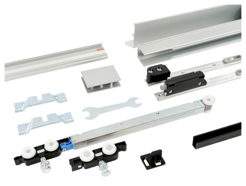 Moderner Schiebetürbeschlag für Zimmertüren mit robuster, langlebiger Metallkonstruktion