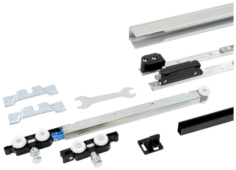 Schiebetürbeschlag für Zimmertüren mit robustem, zeitlosem Design und einfacher Montage