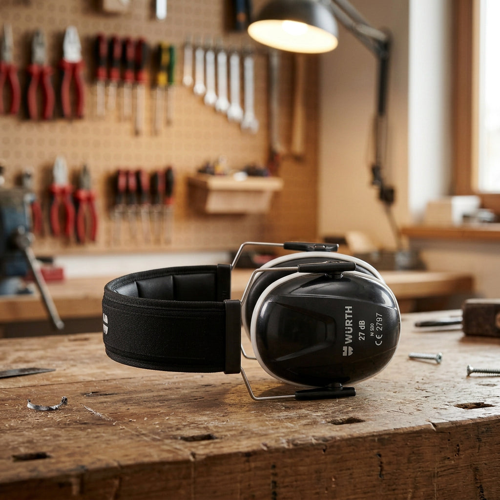 Kapselgehörschutz mit gepolsterten Ohrmuscheln und ergonomischem Design in verschiedenen Farben.