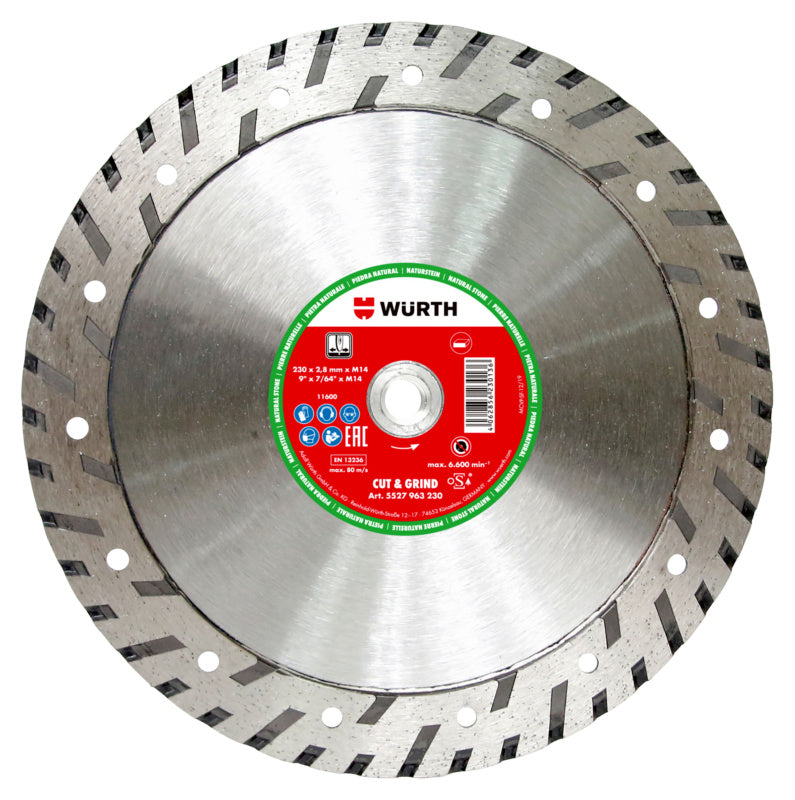 Diamant Trenn- und Schleifscheibe kombi TSHB DIA mit Segmentierung für harte Materialien