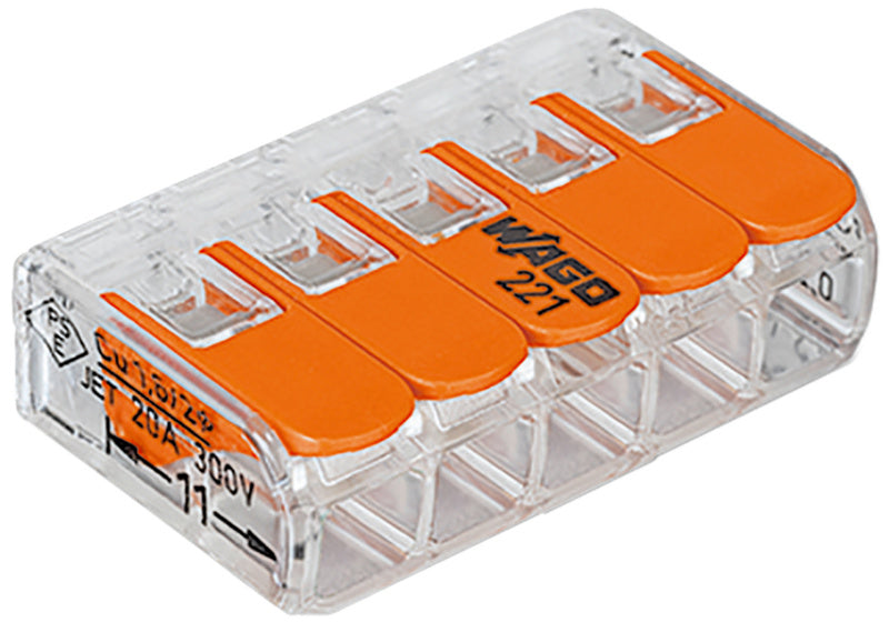 Verbindungstechnik-5-LEITER-KLEMMEN-32A-450V-WAGO-221-415     Verpackungsinhalt    25 Einheit