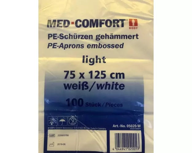 M24 PE-Einmal-Schürze Weiß Gehämmert – 100 Stück Packung