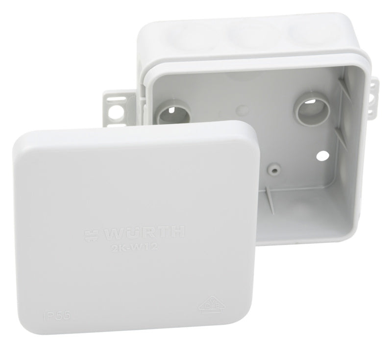 Feuchtraumabzweigkasten- AK-VDE-GRAU-IP55-80X80X37MM-(2K-W12)     Verpackungsinhalt    10 Einheit - Marktplatz24