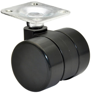 Möbelrolle MOEBLDPROLL-HART mit 75 mm Durchmesser und integriertem Bremssystem für schwere Möbel.