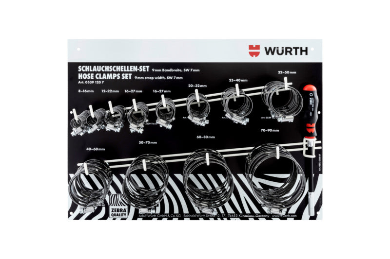 Schlauchschelle Sortiment/Set-SCHLSHEL-SORT-B9MM-SW7-SHRDRH-121TLG     Verpackungsinhalt    1 Einheit