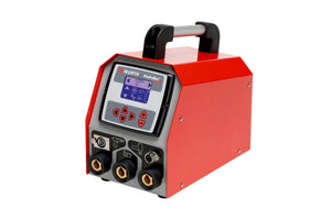 Bild des AUSBEULSPTR mit ergonomischem Griff und verschiedenen Aufsätzen für Dellenentfernung.