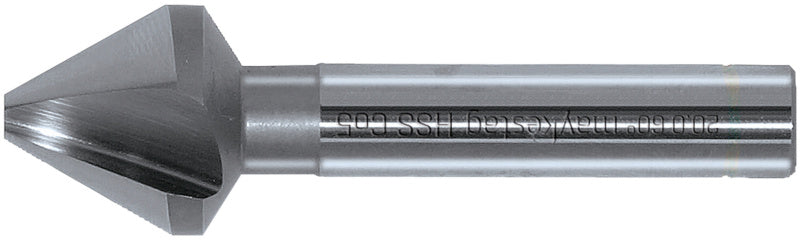 Kegelsenker aus Hochgeschwindigkeitsstahl mit kegelförmiger Schneide und standardisiertem Schaft.