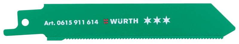 Drei rostfreie Säbelsägeblätter aus Edelstahl, 116 mm lang und 1,4 mm breit, für Metall.