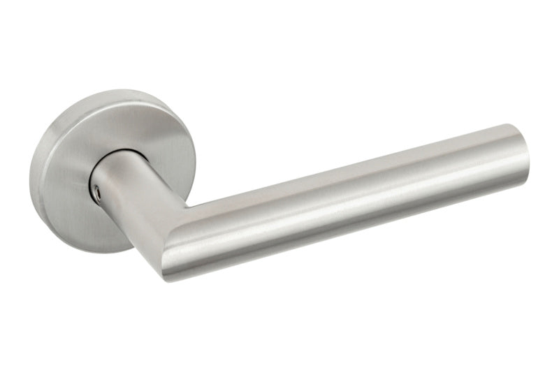 Edelstahl-Türdrücker HALBGAR A2 A505 mit ergonomischem Design und korrosionsbeständiger Oberfläche.