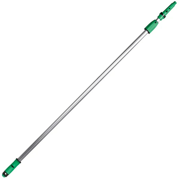 Teleskopstange aus Aluminium mit grünen Griffen, 4 Meter lang.