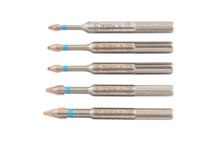 Set von Fliesenbohrern mit Hartmetallbeschichtung in praktischer Aufbewahrungsbox.