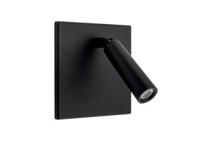 Schwarze LED-Schlafzimmerleuchte mit modernem, minimalistischen Design und sanfter Beleuchtung.