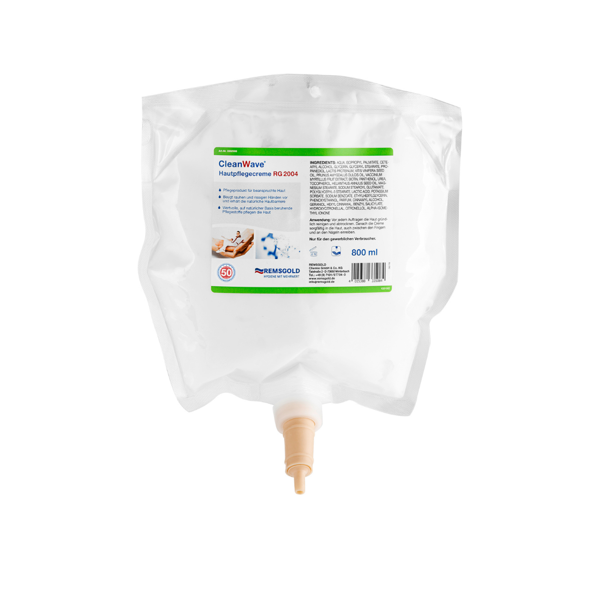 Inkontinenzsysteme -CLW Hautpflegecreme, RG 2004, 800ml Beutel