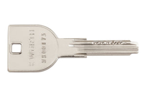 Metallischer Schlüssel für Profilzylinder mit 6-Stiftsystem, robust und langlebig.