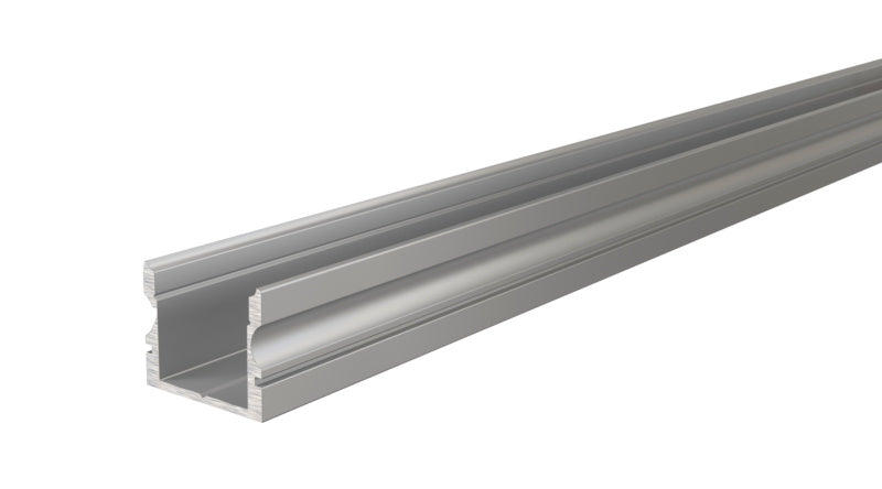 Silberne LED-Lichtleiste, 2 Meter lang, für vielseitige Beleuchtung in modernen Umgebungen.