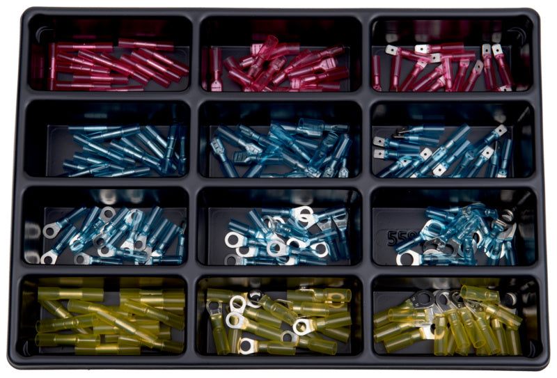 A set of 180 colorful plastic building blocks in various shapes and sizes.