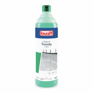 Buzil Polybuz Trendy T 201 Reinigungsmittel in einer grünen Flasche.