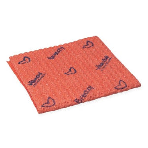 Rotes Kurzzeittuch "Breazy" mit Herzen und Wellenrand.