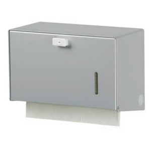 Ingo-Man Papierhandtuchspender aus mattem Aluminium mit 250 Blatt Kapazität.