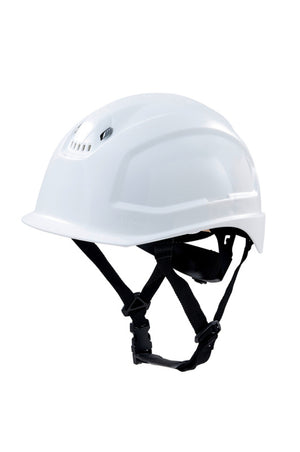 Weißer Schutzhelm SHTZHELM-(SH 2000-S PRO) mit robustem Design und Belüftungssystem.