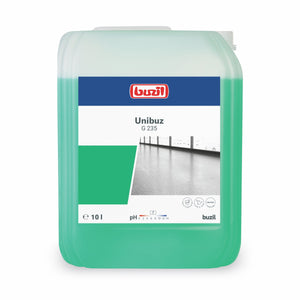Unibuz G 235 Reiniger in einem 10L Kanister mit grüner Flüssigkeit.
