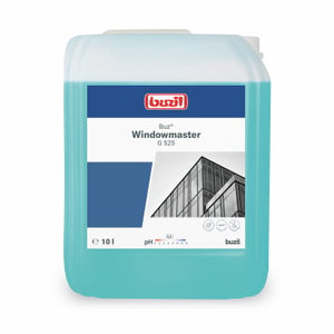 Buz Windowmaster Fensterreiniger im 10-Liter-Kanister für streifenfreie Glasreinigung.