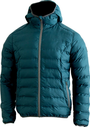 Wetterschutzjacke in Petrol-Grau mit Reißverschlusstaschen und weichem Innenfleece.