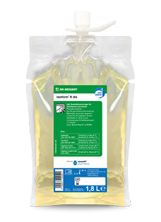 Vier Flaschen Neoform K dis Desinfektionsmittel mit je 1,8 Litern für professionelle Reinigung.