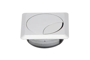 Quadratischer Schreibtischaufsatz aus Aluminium, 72x72 cm, mit mattem Finish und ergonomischem Design.