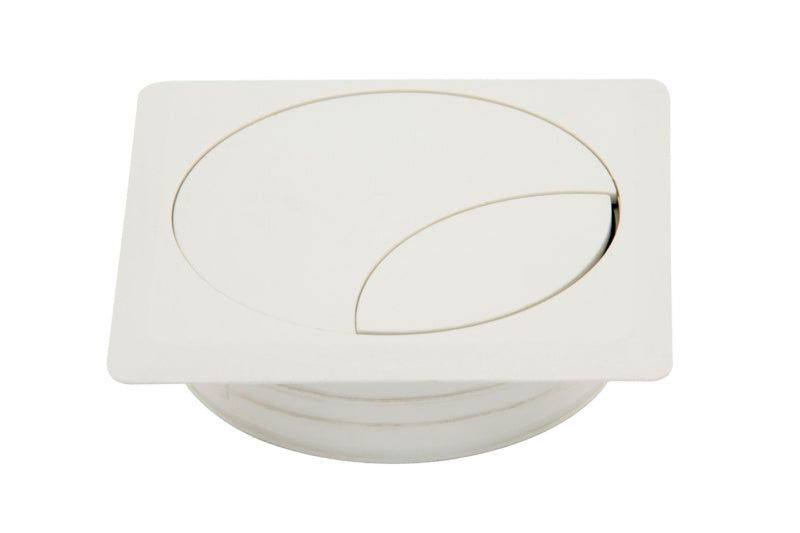 Quadratischer Schreibtischuntersetzer in Weiß, 92x92 cm, mit rutschfester Unterseite.