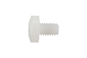 Schraube SHR-LIKPF-ISO7045 aus PA6.6, 25 mm lang, M5 Durchmesser, mit VP 200 Oberflächenbehandlung.